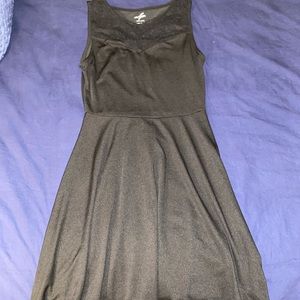 Black Skater Style Dress with Lace Detailing